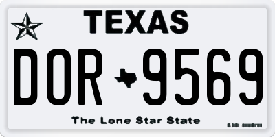 TX license plate DOR9569