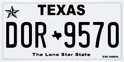 TX license plate DOR9570