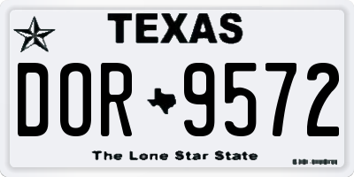 TX license plate DOR9572