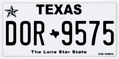 TX license plate DOR9575