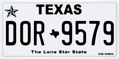 TX license plate DOR9579