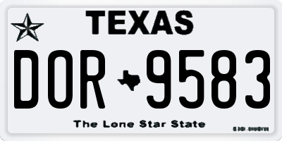 TX license plate DOR9583