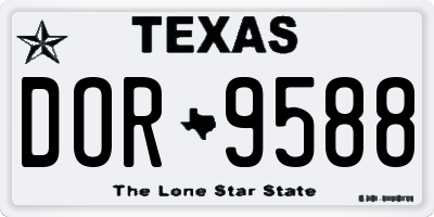 TX license plate DOR9588