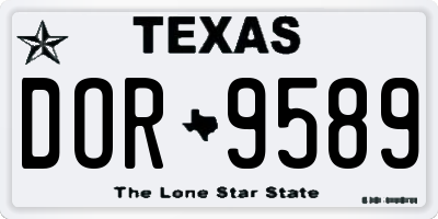 TX license plate DOR9589