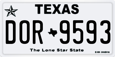 TX license plate DOR9593