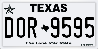TX license plate DOR9595