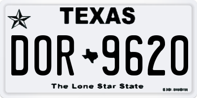 TX license plate DOR9620