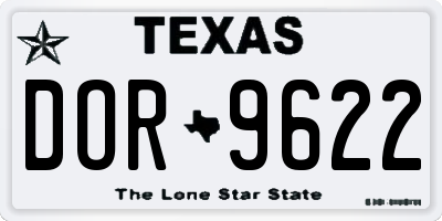 TX license plate DOR9622
