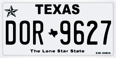 TX license plate DOR9627