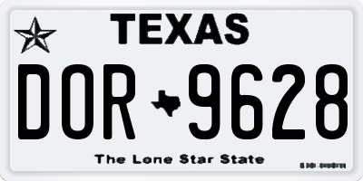 TX license plate DOR9628