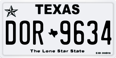 TX license plate DOR9634