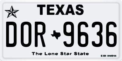 TX license plate DOR9636