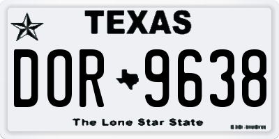 TX license plate DOR9638