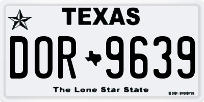 TX license plate DOR9639