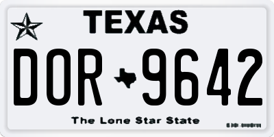 TX license plate DOR9642