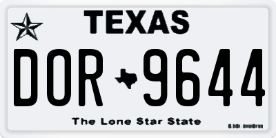 TX license plate DOR9644