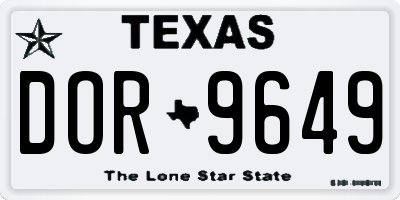 TX license plate DOR9649