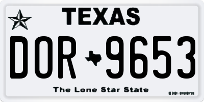 TX license plate DOR9653