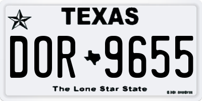 TX license plate DOR9655