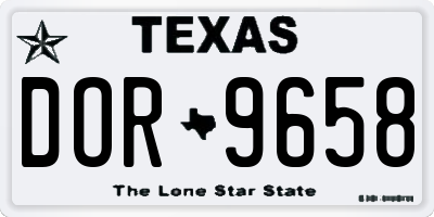 TX license plate DOR9658