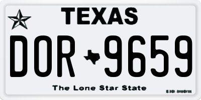 TX license plate DOR9659