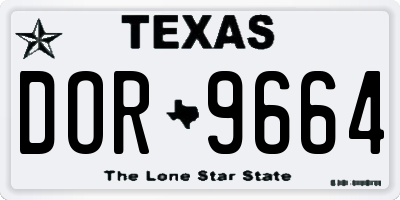 TX license plate DOR9664