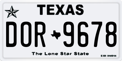 TX license plate DOR9678