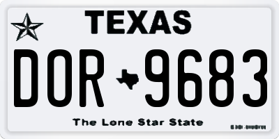 TX license plate DOR9683