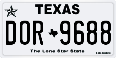 TX license plate DOR9688