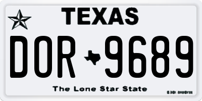 TX license plate DOR9689