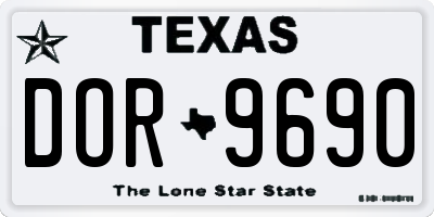 TX license plate DOR9690
