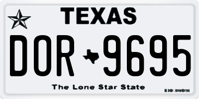 TX license plate DOR9695