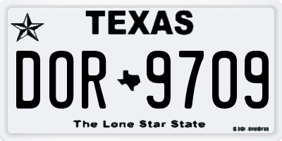 TX license plate DOR9709