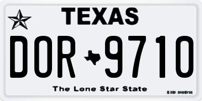 TX license plate DOR9710