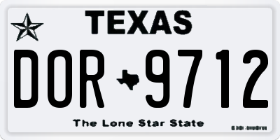 TX license plate DOR9712