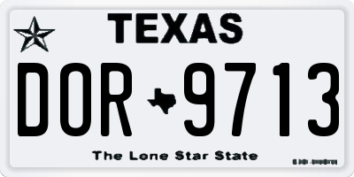 TX license plate DOR9713