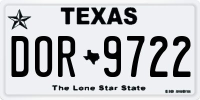 TX license plate DOR9722