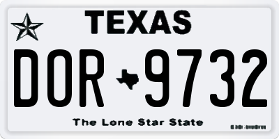 TX license plate DOR9732