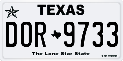 TX license plate DOR9733