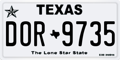 TX license plate DOR9735