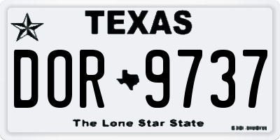 TX license plate DOR9737