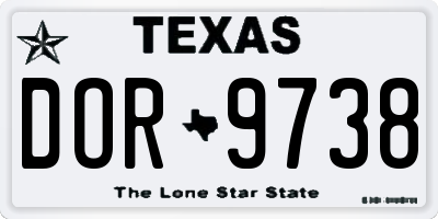 TX license plate DOR9738