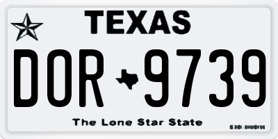TX license plate DOR9739