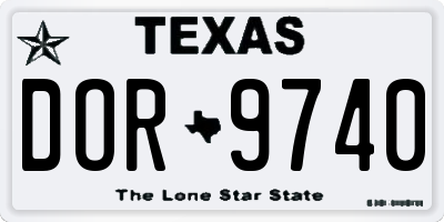 TX license plate DOR9740