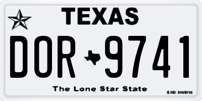 TX license plate DOR9741