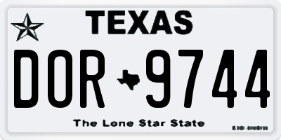 TX license plate DOR9744