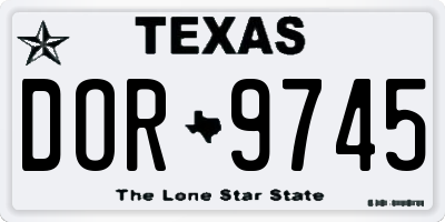 TX license plate DOR9745