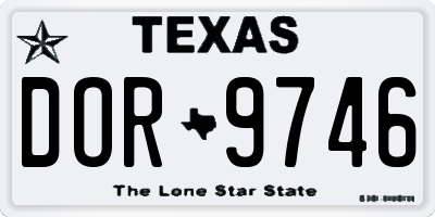 TX license plate DOR9746