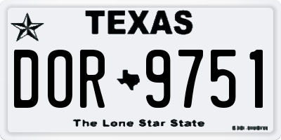 TX license plate DOR9751