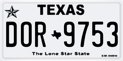 TX license plate DOR9753